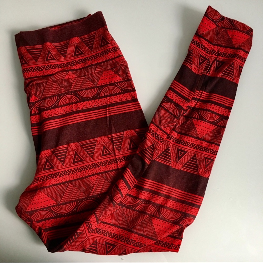 American Apparel Red Tribal Leggings